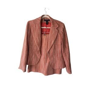 Jones Wear Pink Tweed Skirt Suit Set 10P